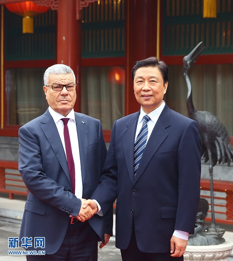 4月6日，國家副主席李源潮在北京會見由總書記薩伊達尼率領的阿爾及利亞民族解放陣線黨代表團。 新華社記者 丁海濤 攝