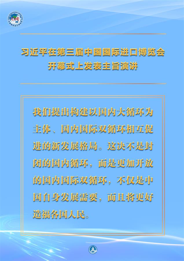 （圖表·海報）［第三屆進(jìn)博會］習(xí)近平在第三屆中國國際進(jìn)口博覽會開幕式上發(fā)表主旨演講 （11）