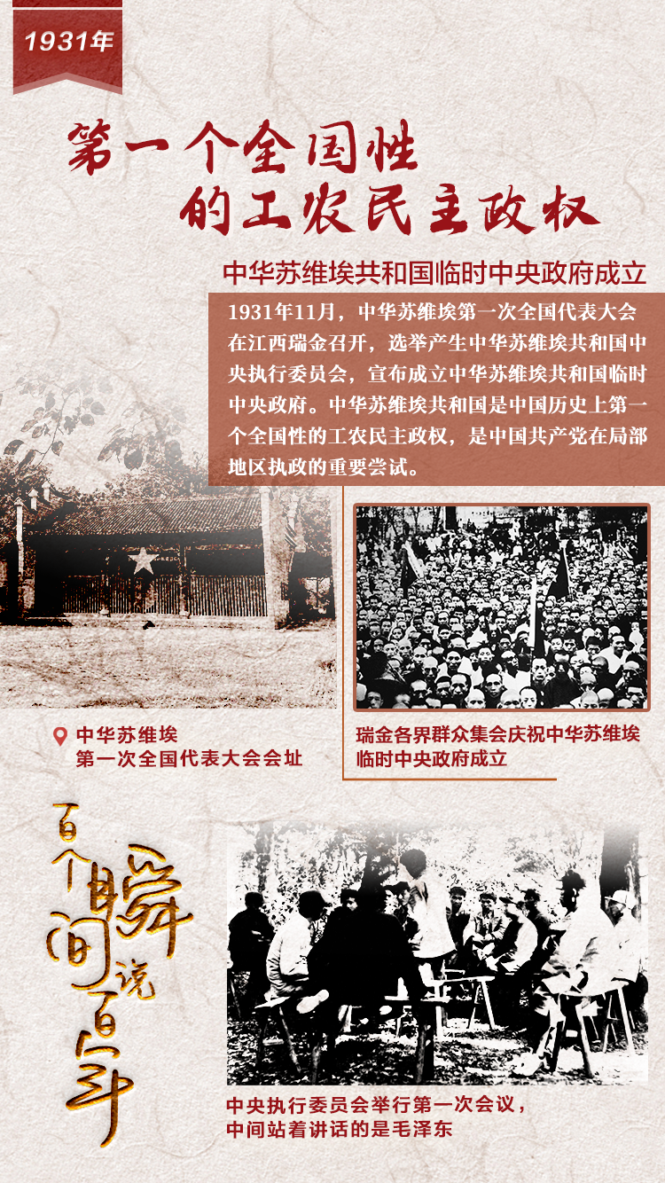 1931，第一個(gè)全國性的工農(nóng)民主政權(quán)