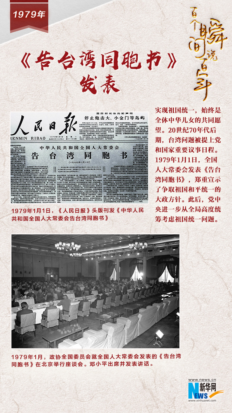 1979，《告臺(tái)灣同胞書》發(fā)表