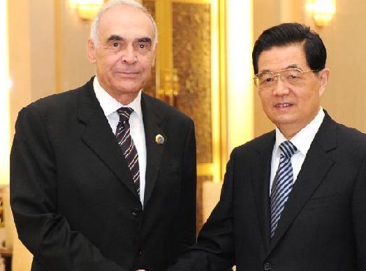 胡錦濤會見埃及總統(tǒng)特使、外長阿姆魯