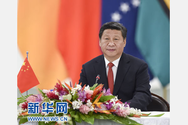 習(xí)近平主持會(huì)議并發(fā)表主旨講話。新華社記者 李學(xué)仁攝