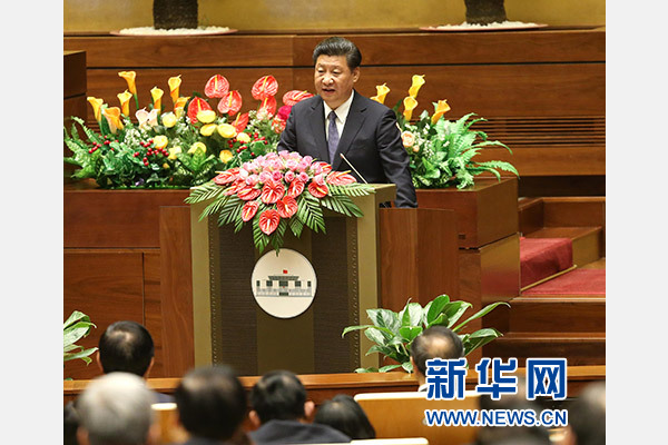 11月6日，中共中央總書記、國家主席習(xí)近平在越南國會發(fā)表題為《共同譜寫中越友好新篇章》的重要演講。 新華社記者 龐興雷 攝