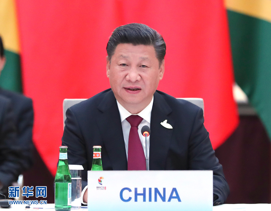 7月7日，國家主席習近平在德國漢堡主持金磚國家領導人非正式會晤，發(fā)表引導性講話和總結講話。 新華社記者 馬占成 攝